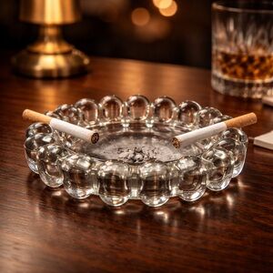 Vintage Anchor Hocking "Boopie" Bubble Glass Ashtray